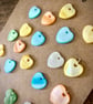19 Mother of Pearl Flat Heart Shaped Beads - Blue, Green, Yellow, Orange & White - Image 3