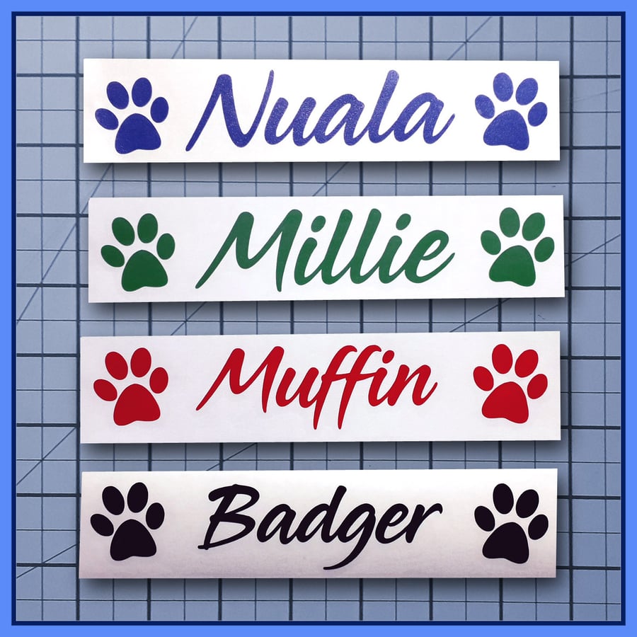 Personalised Pet Name Dog Name Vinyl Decal Sticker