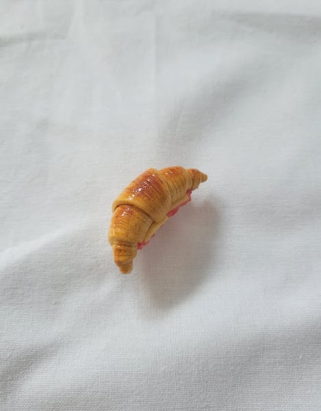 Handmade Polymer Clay Brooch - The Brunch Croissant Pin (Large)
