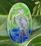 Fine silver enameled heron pendant  - Image 4