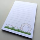 Sheep notepad, A6 notepad, handmade notepad