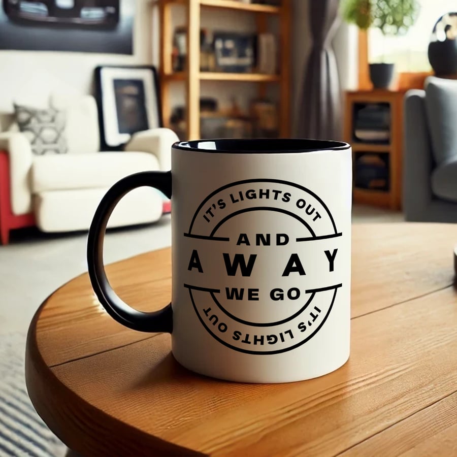 Lights Out - Sleek Mug: F1 Start Quote Mug, Formula 1 Gift For Him