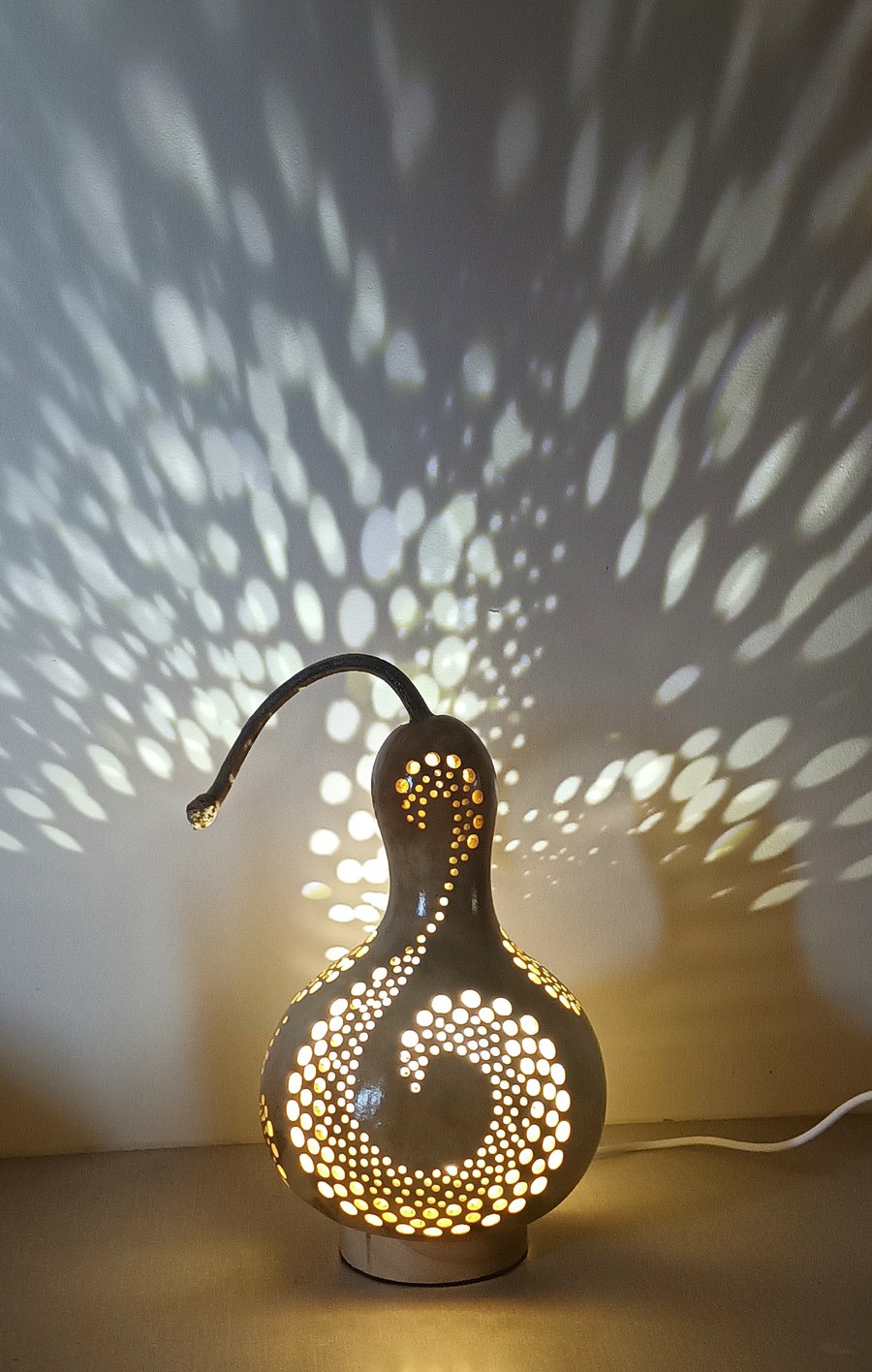 Little natural Swirl Gourd Lamp, Night Light