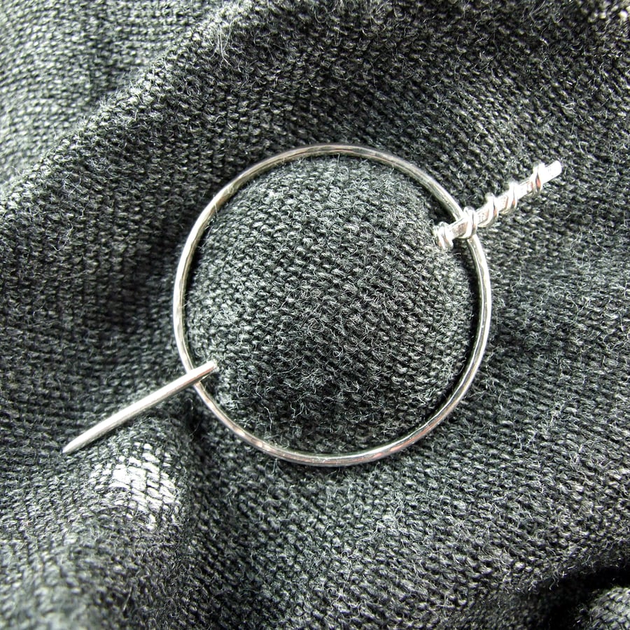 Shawl Pin, Sterling Silver Ring and Pin for Scarf, Shawl, Cardi or Wrap
