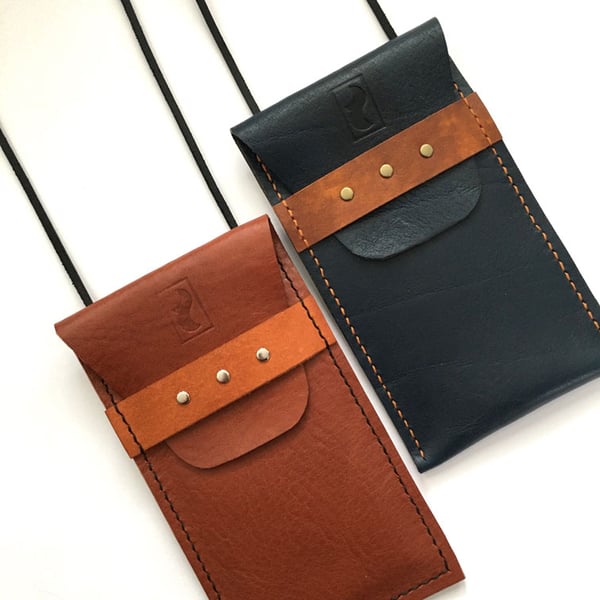 Crossbar Leather Phone Pouch