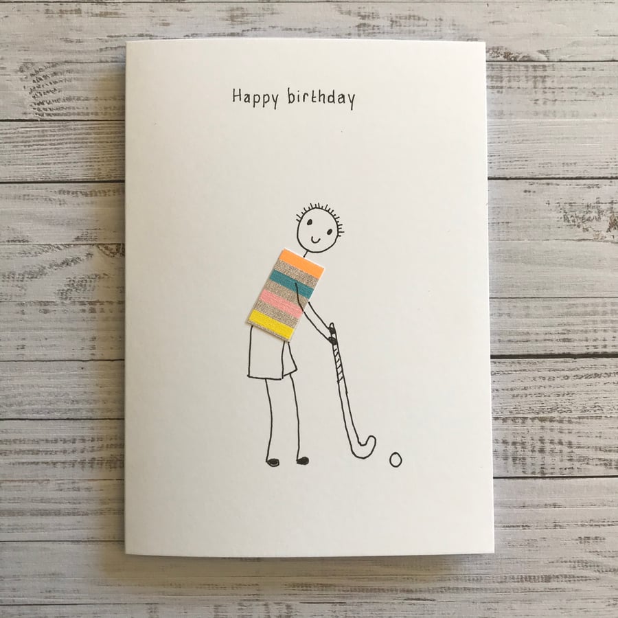 Hockey birthday card, Hockey player, Hockey