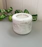 Brown and White Ribbed Tea light  Holder