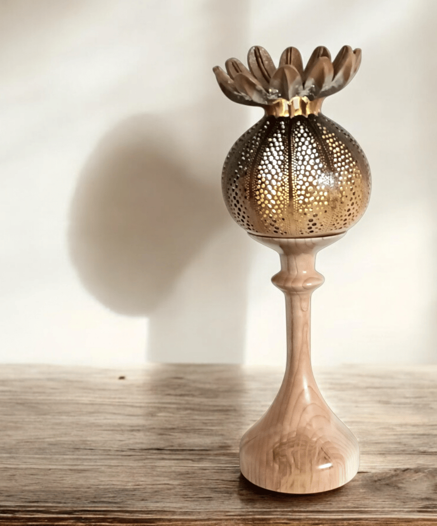 Poppy Seed Head Gourd Lamp