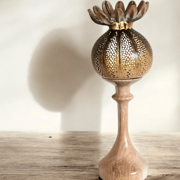 Poppy Seed Head Gourd Lamp