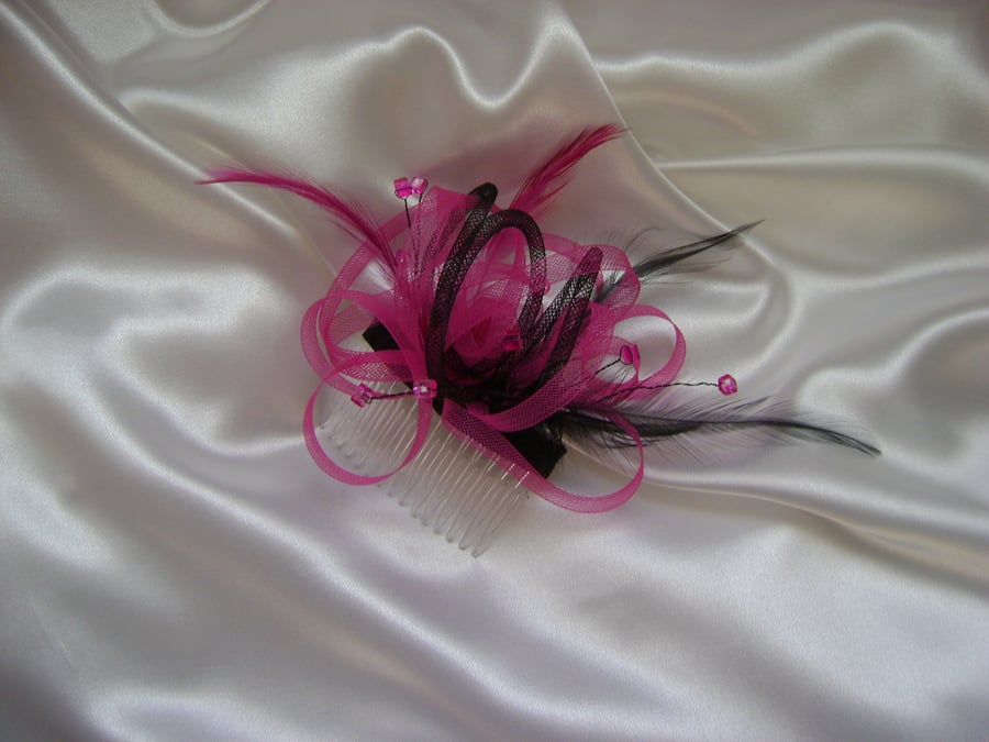 Fuchsia Pink Dream Fascinator Comb