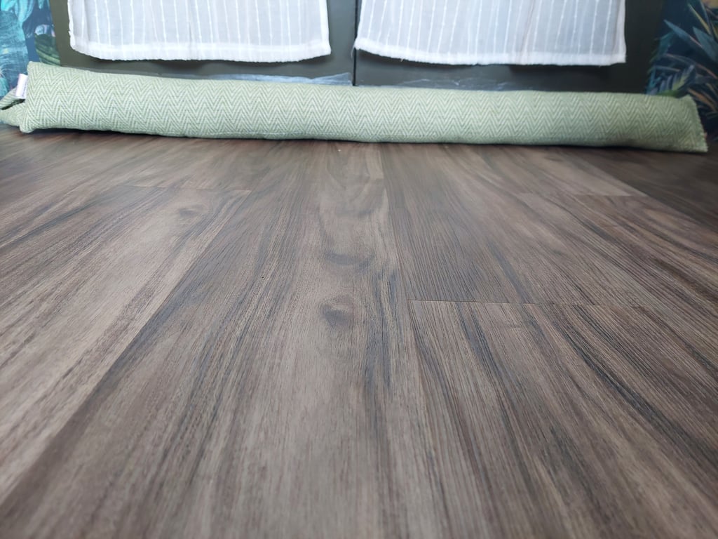 Draught excluder emerald green herringbone fabric weighted extra long