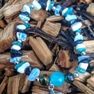 "Seren Bach" (Little Star) - Crystal chip stretchy bracelet with star charm