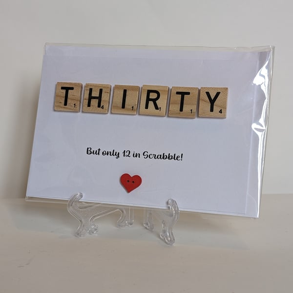 30th Birthday scrabble greetings card