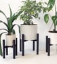 Plant Stand - Handmade solid oak black stained plant stand, mid century design - Image 1