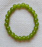 Ladies Olive Green Peridot Elastic Bead Bracelet