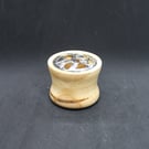 Handcrafted, Spalted Beech potpourri bowl with pewter lid