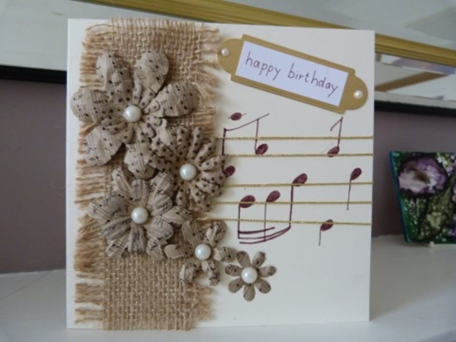 Floral Musical Birthday Card