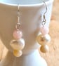 Pearl Earrings with Morganite Stone, Dangle, Pastel Colours with Sterling Silver - Image 9