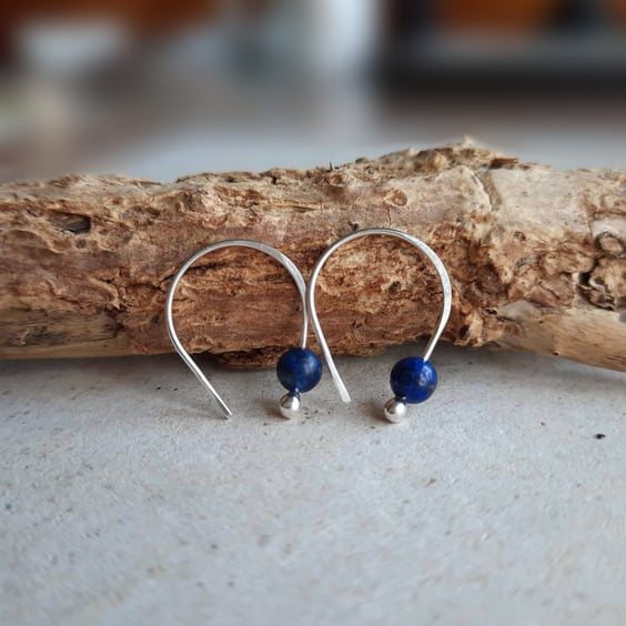 Sterling Silver and Lapis Lazuli Earrings - September Birthstone