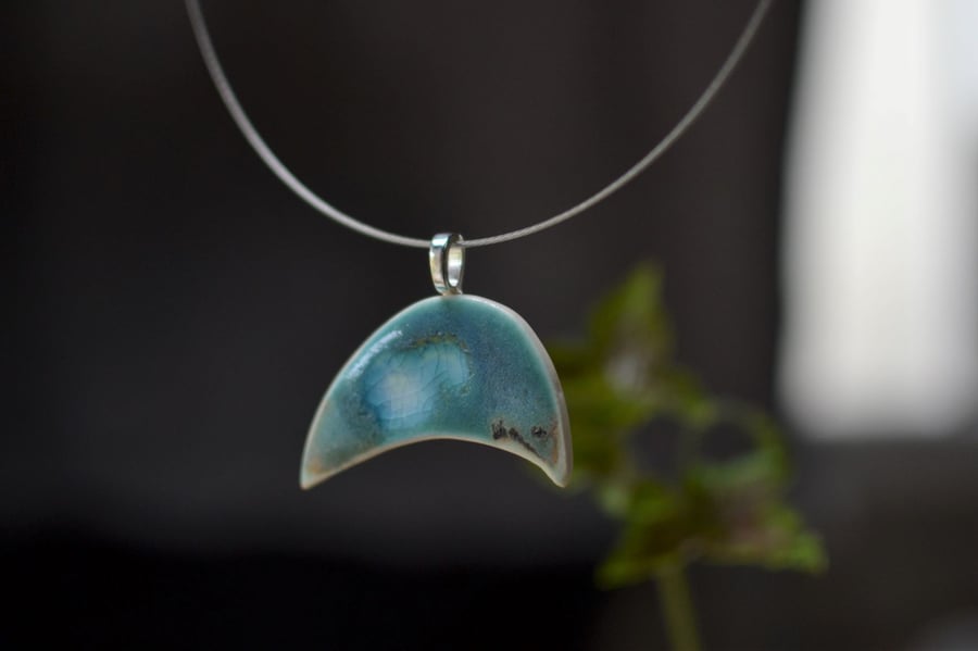 Skyline pendant 1 -  Beautiful and unique, glazed in turquoise and green