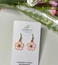Light Pink Flower Earrings, Floral Charms, Handmade Jewellery 