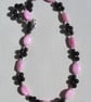 Red Garnet & Rose Quartz Gemstone Beaded Statement Necklace "Shiraz" - Image 4