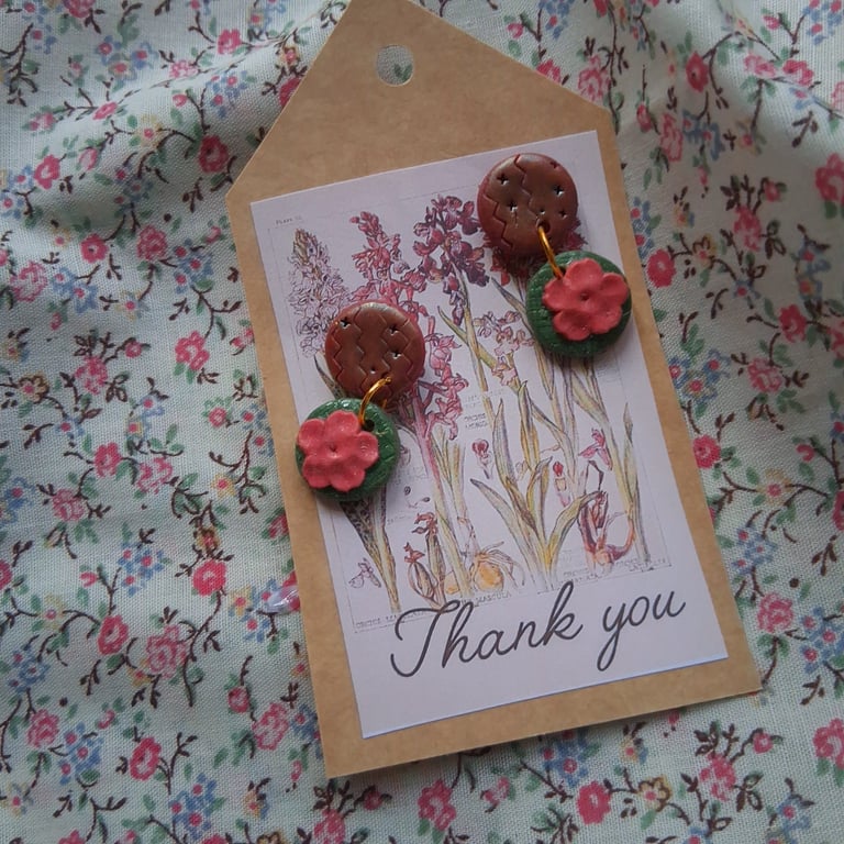 CLEARANCE! polymer clay earrings handmade- reduced-no 21