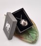 Small Scallop Seashell Fused Glass Pendant with Real Platinum Lustre Motif - Image 8
