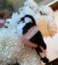 Long tailed tit bird tree decoration hand knit 