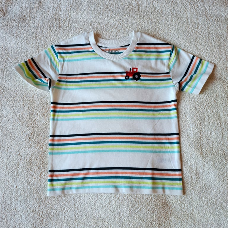 Tractor, T-shirt, age 2-3 years, hand embroidered