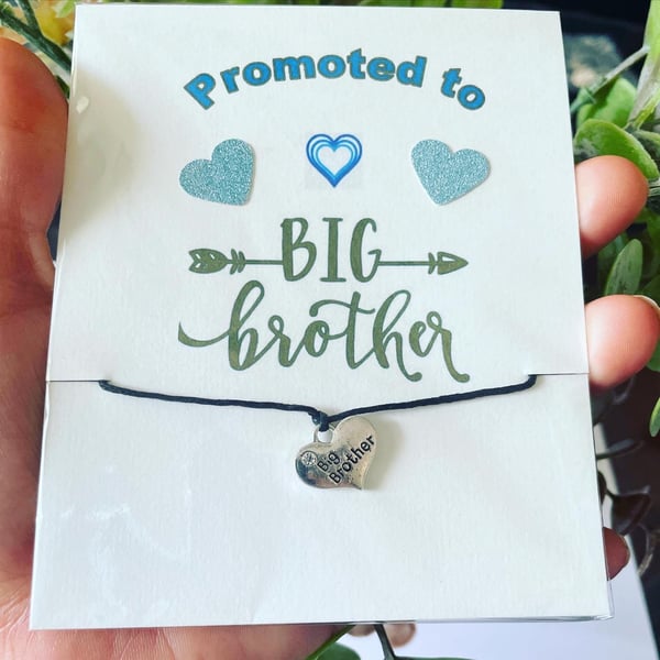 Promoted to big brother wish bracelet gift for brother pregnancy announcement