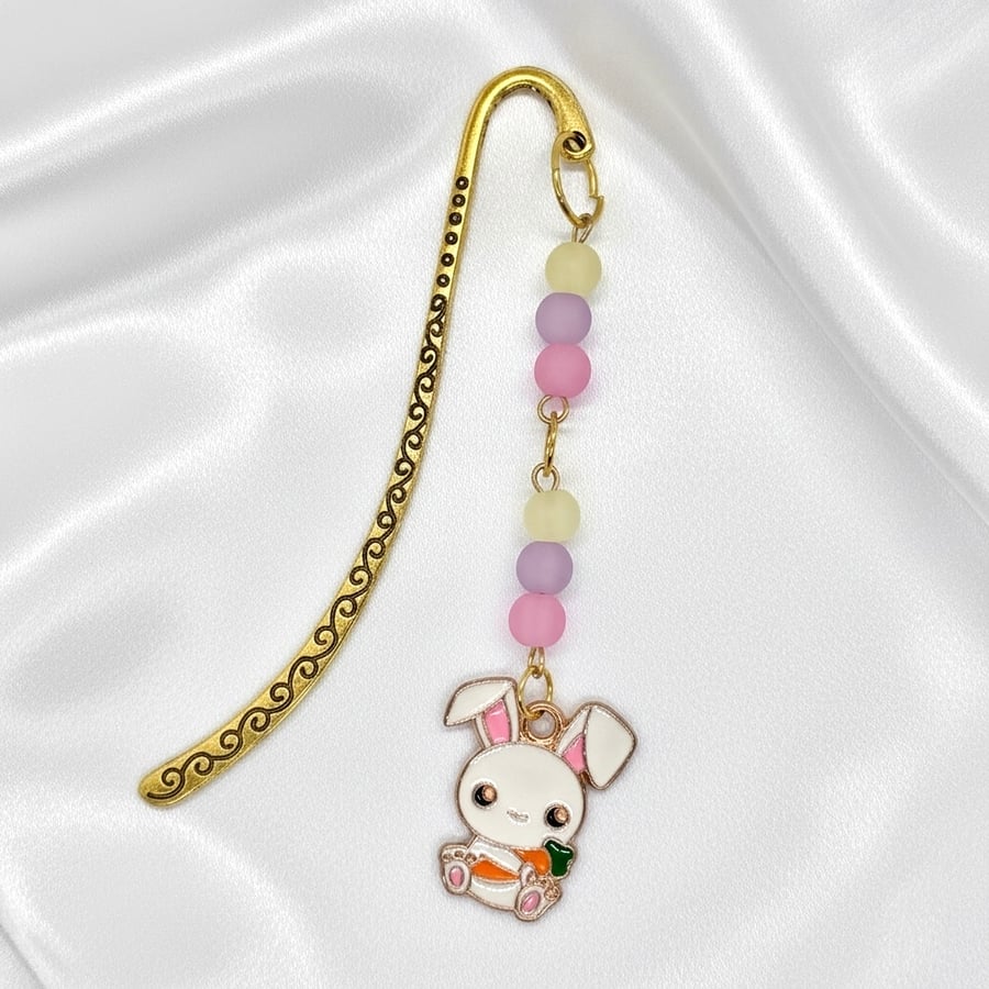 Easter Bunny Bookmark with Pastel Beads