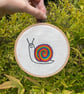 Rainbow Snail Embroidery Art
