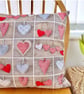 Feature Cushion with Pad: Hearts in Squares design 17" (43cm) - Image 4