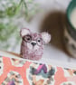 Woolly Brown Bear Bookmark - Needle Felt Felted Handmade Wool Book Accessory