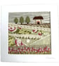 Textile Art, Embroidered Art, Mounted Wall Art - Cottage Garden - Image 10