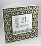 Handmade geometric pattern 21st Birthday card - insert can be personalised - Image 3