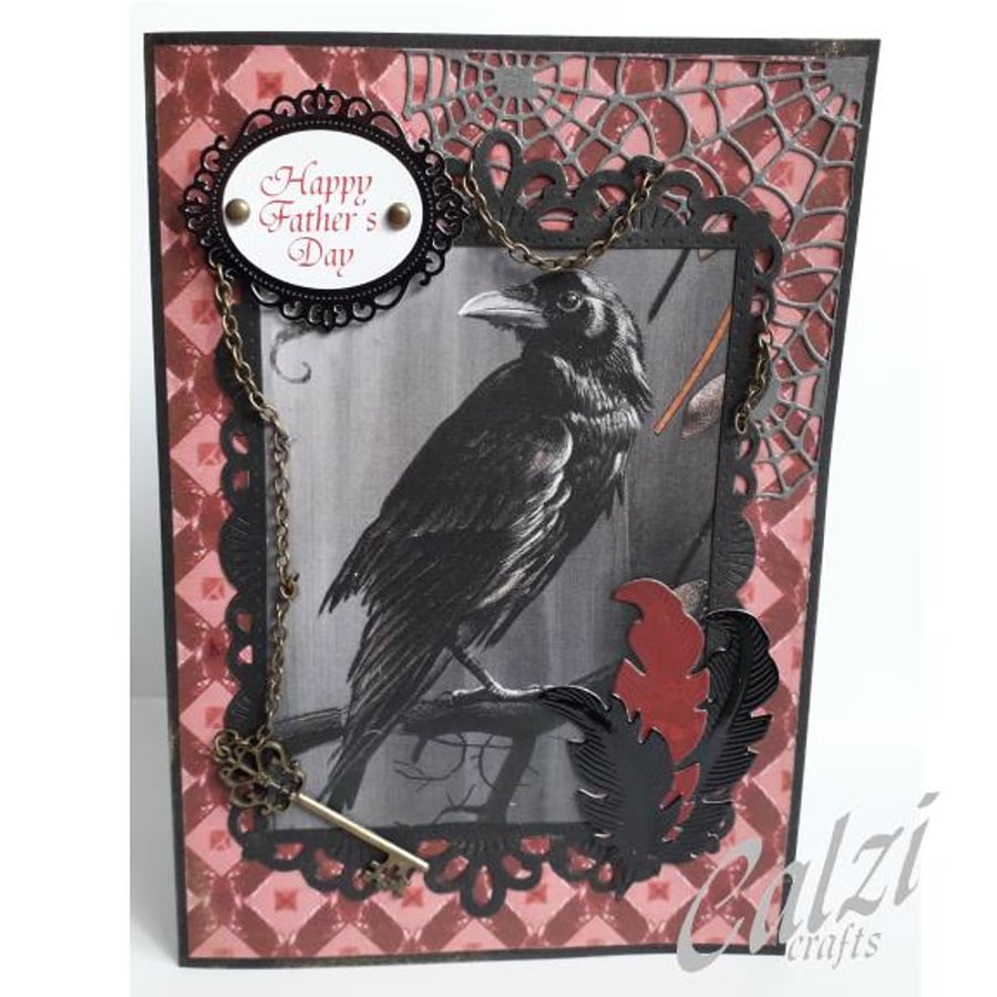 Gothic Raven Father's Day Card