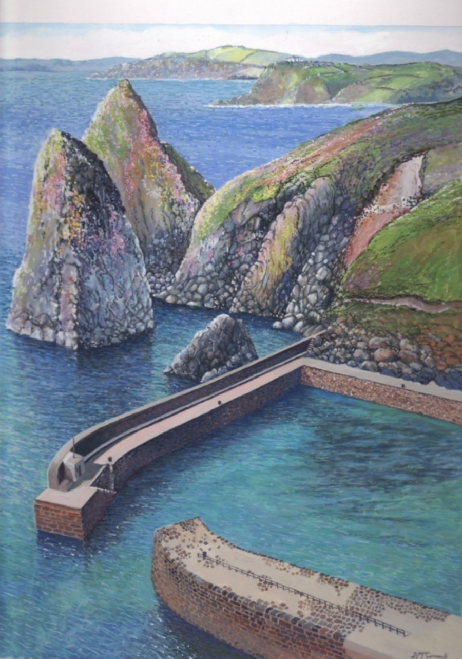 Mullion Cliff toward Henscath - ORIGINAL PAINTING