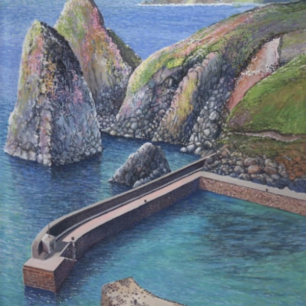 Mullion Cliff toward Henscath - ORIGINAL PAINTING