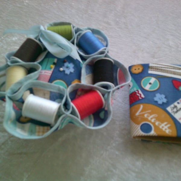 Cotton Reel Pin Cushion and Needlecase Set