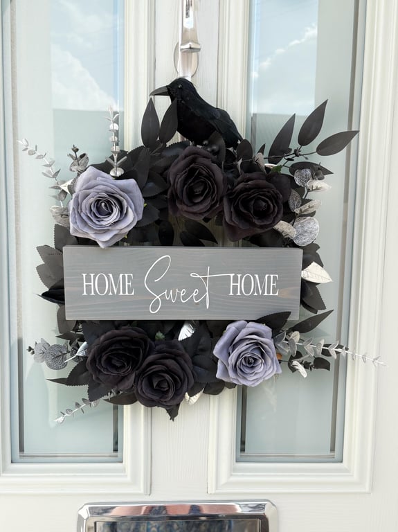 Year round wreath, ghost wreath, gothic decor, goth style, spooky wreath, gothic