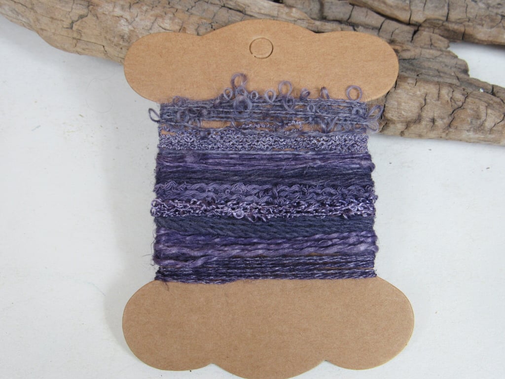 Small Logwood Rich Plum Purple Natural Dye Textured Thread Pack
