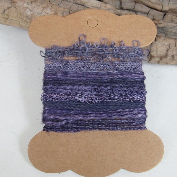 Small Logwood Rich Plum Purple Natural Dye Textured Thread Pack