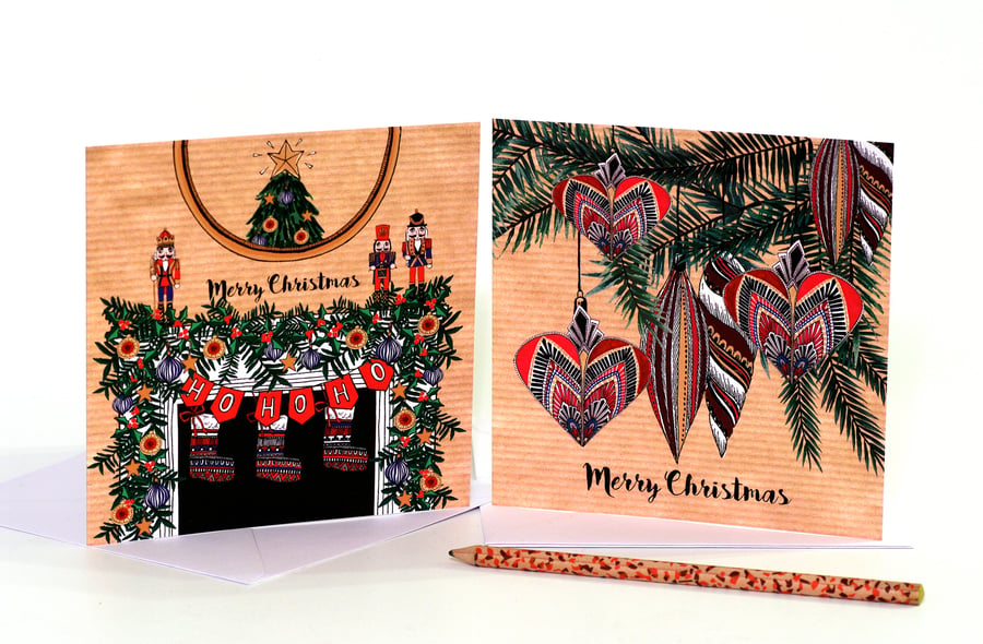 Christmas Cards Pack- Festive Home- Pack of 6
