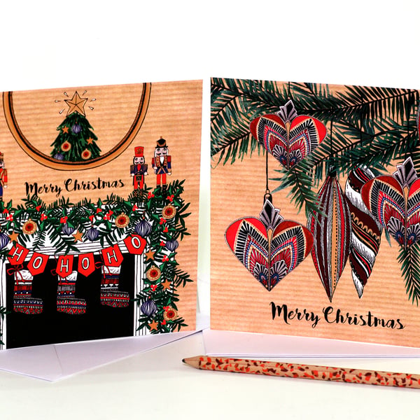 Christmas Cards Pack- Festive Home- Pack of 6