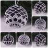 Christmas baubles boxed set of 6 large decorated with crochet lace (A28)