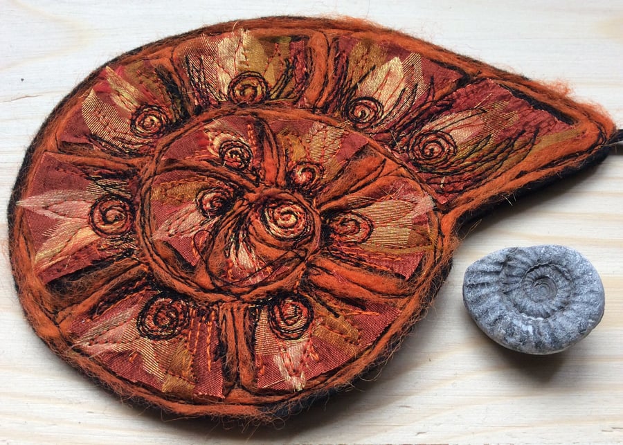 Ammonite Felt Hanging. 