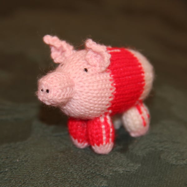 Hand Knitted Number 10 Footie Piglet