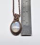 Wire Woven Rainbow Moonstone and Copper Pendant - Image 8